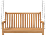 Swing Bench Solid Teak Wood 114x60x64 cm - Side View