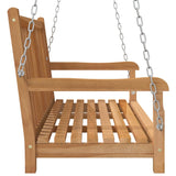 Swing Bench Solid Teak Wood 114x60x64 cm - 45-Degree Angle