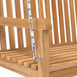 Swing Bench Solid Teak Wood 114x60x64 cm