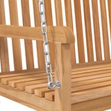 Swing Bench Solid Teak Wood 114x60x64 cm - Rear View