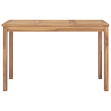 Garden Dining Table 120x70x77 cm Solid Teak Wood - Front View