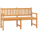 3-Seater Garden Bench with Table 150 cm Solid Teak Wood - Front View