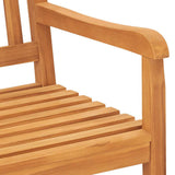 3-Seater Garden Bench with Table 150 cm Solid Teak Wood - Rear View