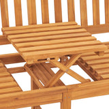 3-Seater Garden Bench with Table 150 cm Solid Teak Wood - Low Angle