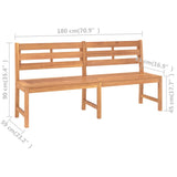 Garden Bench 180 cm Solid Teak Wood - Close-Up Angle