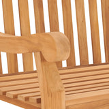 Garden Bench 114 cm Solid Teak Wood - Rear View