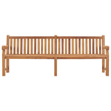 Garden Bench 228 cm Solid Teak Wood - Front View