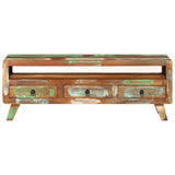 TV Cabinet Multicolour 110x30x40 cm Solid Reclaimed Wood - Front View