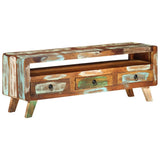 TV Cabinet Multicolour 110x30x40 cm Solid Reclaimed Wood