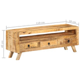 TV Cabinet 110x30x40 cm Solid Mango Wood - Extra Image