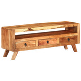 TV Cabinet 110x30x40 cm Solid Acacia Wood - Rear View
