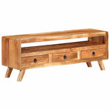 TV Cabinet 110x30x40 cm Solid Acacia Wood - Close-Up Angle