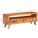 TV Cabinet 110x30x40 cm Solid Acacia Wood - Extra Image