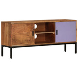 TV Cabinet Honey Brown and Grey 110x30x50 cm Solid Wood Acacia - Extra Image