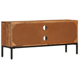 TV Cabinet Honey Brown and Grey 110x30x50 cm Solid Wood Acacia - 45-Degree Angle