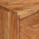 TV Cabinet Honey Brown and Grey 110x30x50 cm Solid Wood Acacia - Rear View