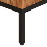 TV Cabinet Honey Brown and Grey 110x30x50 cm Solid Wood Acacia - Close-Up Angle