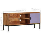 TV Cabinet Honey Brown and Grey 110x30x50 cm Solid Wood Acacia - Extra Image