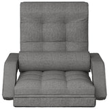 Folding Floor Chair with Bed Function Light Grey Fabric - Side View