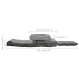 Folding Floor Chair with Bed Function Light Grey Fabric