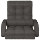 Folding Floor Chair with Bed Function Dark Grey Fabric - Side View