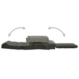 Folding Floor Chair with Bed Function Dark Grey Fabric
