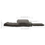 Folding Floor Chair with Bed Function Dark Grey Fabric