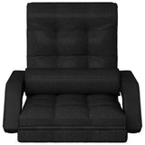Folding Floor Chair with Bed Function Black Fabric - Side View