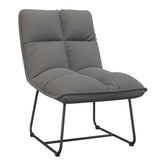 Leisure Chair with Metal Frame Light Grey Velvet - Front View