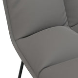 Leisure Chair with Metal Frame Light Grey Velvet - Low Angle