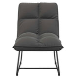Leisure Chair with Metal Frame Dark Grey Velvet - Side View