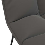 Leisure Chair with Metal Frame Dark Grey Velvet - Low Angle