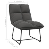 Leisure Chair with Metal Frame Dark Grey Velvet - Extra Image