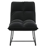 Leisure Chair with Metal Frame Black Velvet