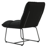 Leisure Chair with Metal Frame Black Velvet - Top-Down View