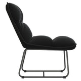 Leisure Chair with Metal Frame Black Velvet - 45-Degree Angle