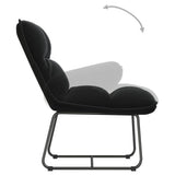 Leisure Chair with Metal Frame Black Velvet - Close-Up Angle