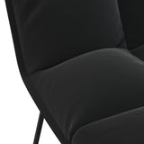 Leisure Chair with Metal Frame Black Velvet - Low Angle