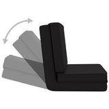 Folding Floor Chair Black Faux Leather - Rear View