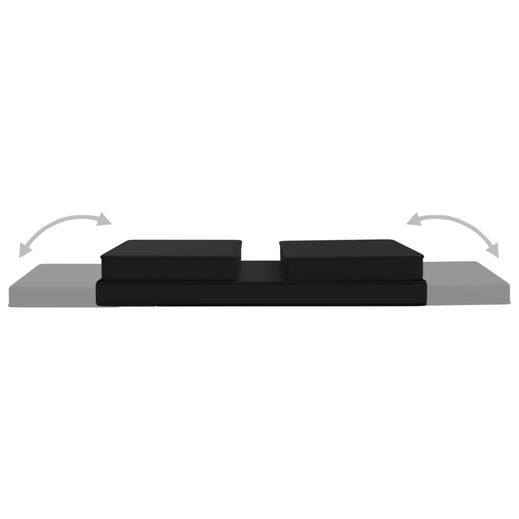 Folding Floor Chair Black Faux Leather