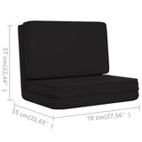 Folding Floor Chair Black Faux Leather - Extra Image