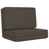 Folding Floor Chair Anthracite Faux Leather - Front View