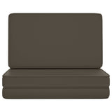 Folding Floor Chair Anthracite Faux Leather - Side View