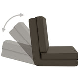 Folding Floor Chair Anthracite Faux Leather - Rear View