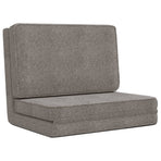 Folding Floor Chair Light Grey Fabric