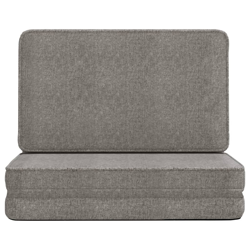 Folding Floor Chair Light Grey Fabric