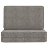 Folding Floor Chair Light Grey Fabric