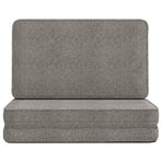 Folding Floor Chair Light Grey Fabric