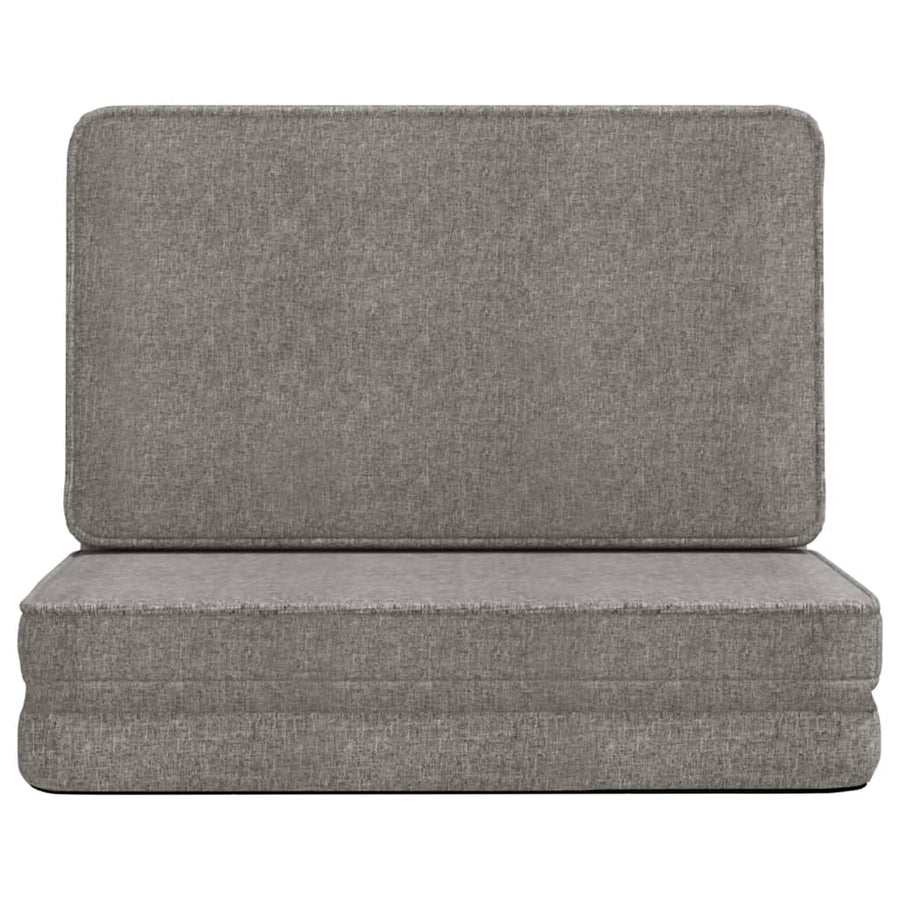 Folding Floor Chair Light Grey Fabric