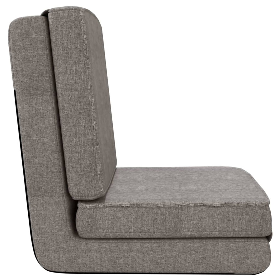 Folding Floor Chair Light Grey Fabric
